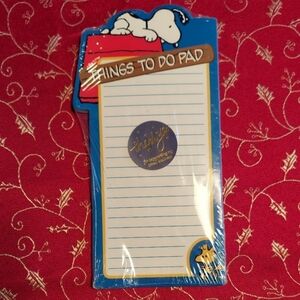 Y2k Snoopy Peanuts Magnetic Things To Do Pad - 60 sheets NWT